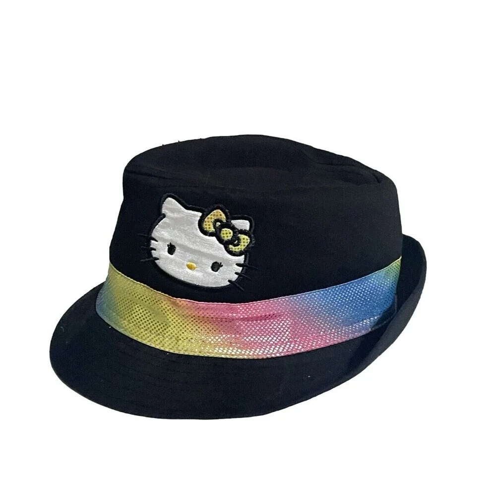 2012 sanrio hello kitty girls fedora hat black
